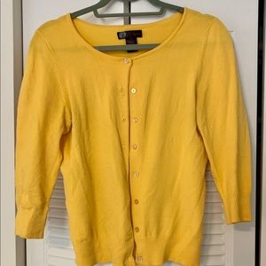Yellow Button Down Cardigan